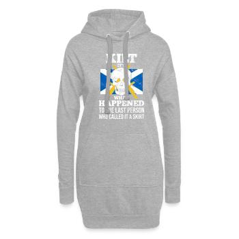 Schottenrock Kilt Spruch Schottland Highlands - Hoodie-Kleid - Grau meliert - Vorne