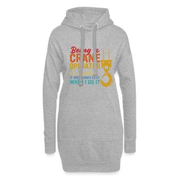 Kranführer Baustelle Hochbau Kranführer Kran - Hoodie-Kleid - Grau meliert - Vorne