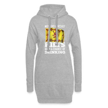 Wochenendvorhersage Kilts With Chance Of Drinking - Hoodie-Kleid - Grau meliert - Vorne