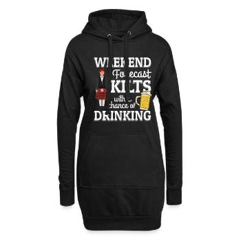 Kilt Männer Spruch Schottenrock - Hoodie-Kleid - Schwarz - Vorne