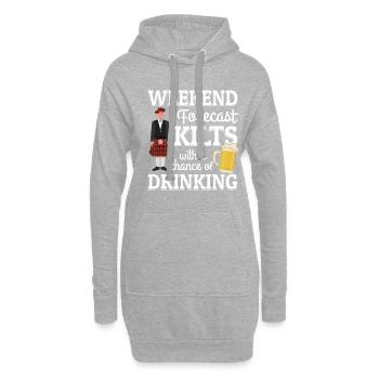 Kilt Männer Spruch Schottenrock - Hoodie-Kleid - Grau meliert - Vorne