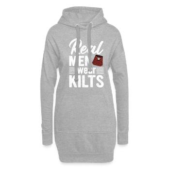 Kilt Männer Spruch Schottenrock - Hoodie-Kleid - Grau meliert - Vorne