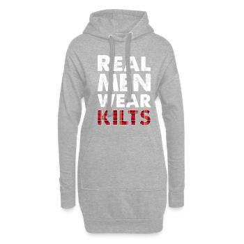 Kilt Männer Spruch Schottenrock - Hoodie-Kleid - Grau meliert - Vorne