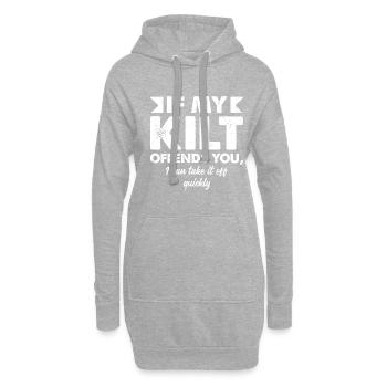 Kilt Männer Spruch Schottenrock - Hoodie-Kleid - Grau meliert - Vorne