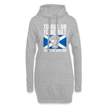 Schottischer Kilt Tracht Spruch - Schottenrock - Hoodie-Kleid - Grau meliert - Vorne