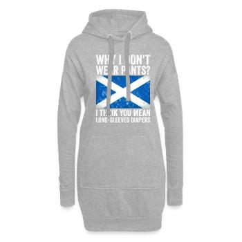 Schottischer Kilt Tracht - Schottenrock Schottland - Hoodie-Kleid - Grau meliert - Vorne