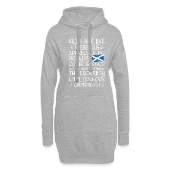 Schottischer Kilt Tracht - Schottenrock Schottland - Hoodie-Kleid - Grau meliert - Vorne