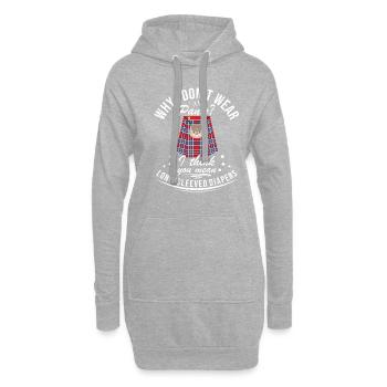 Schottischer Kilt Tracht - Schottenrock Schottland - Hoodie-Kleid - Grau meliert - Vorne