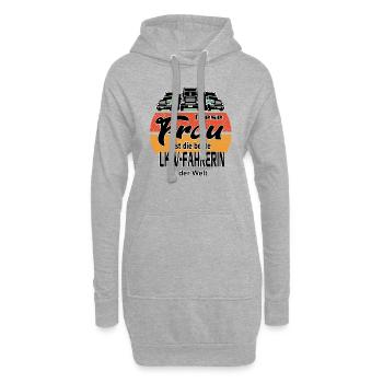 Beste LKW Fahrerin Lastkraftwagen Brummi Truck - Hoodie-Kleid - Grau meliert - Vorne