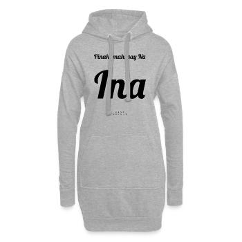 Dicton philippin - Sweat-shirt à capuche long Femme - gris chiné - Devant