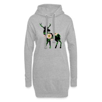 Deer - Hoodie Dress - heather grey - Front