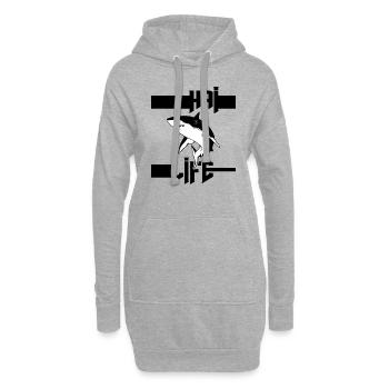 Requin hai-vie biologie marine sous-marine Requin - Sweat-shirt à capuche long Femme - gris chiné - Devant