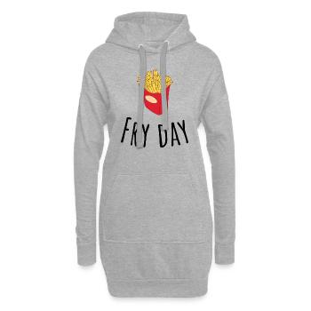 Fry day - Sweat-shirt à capuche long Femme - gris chiné - Devant