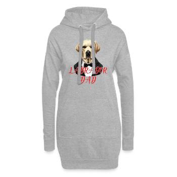 Labrador Retriever MAMA Art Lab Hund Welpe - Hoodie-Kleid - Grau meliert - Vorne