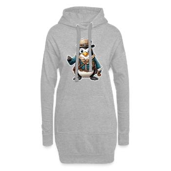 Lederhosen / Animal / Costume traditionnel / Tradition / Pingouin - Sweat-shirt à capuche long Femme - gris chiné - Devant