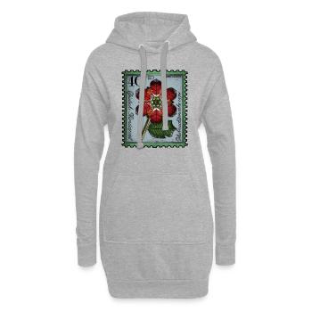 Briefmarke Adventsstern - Hoodie-Kleid - Grau meliert - Vorne