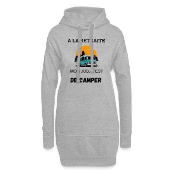 Retraite Camping Humour - Sweat-shirt à capuche long Femme - gris chiné - Devant