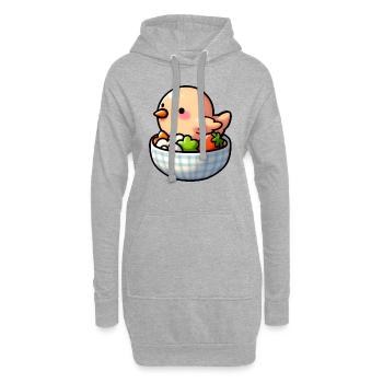 Hühnerfutter - Huhn - Hoodie-Kleid - Grau meliert - Vorne