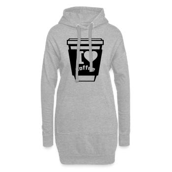 i love coffee 1 - Hoodie-Kleid - Grau meliert - Vorne