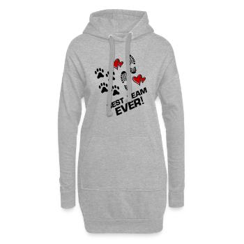 best team ever love - Hoodie-Kleid - Grau meliert - Vorne