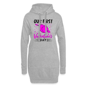xoxo love you amore Blumen Frauen Valentinstag 14 - Hoodie-Kleid - Grau meliert - Vorne
