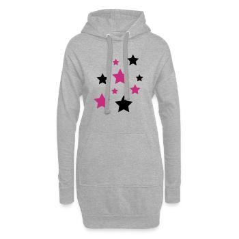 Sterne - Hoodie-Kleid - Grau meliert - Vorne