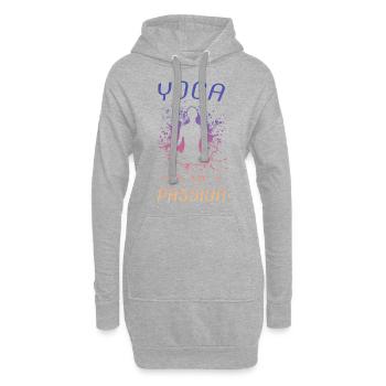 Yoga - Hoodie-Kleid - Grau meliert - Vorne