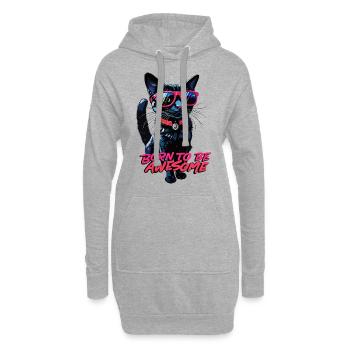 Geboren, um großartig zu sein - Hoodie-Kleid - Grau meliert - Vorne