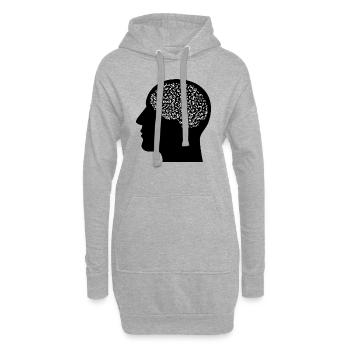 Geld im Kopf Geschenk - Hoodie-Kleid - Grau meliert - Vorne