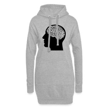 Sex im Kopf Geschenkidee - Hoodie-Kleid - Grau meliert - Vorne