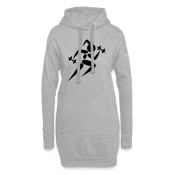 Frau Kurzhantel Hantel Training GYM - Hoodie-Kleid - Grau meliert - Vorne