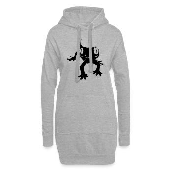 Crested Gecko - Hoodie-Kleid - Grau meliert - Vorne
