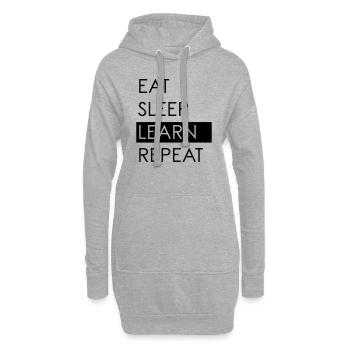 EAT SLEEP LEARN REPEAT - Studentenleben - Hoodie-Kleid - Grau meliert - Vorne