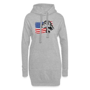 ALPINE DACHSBRACKE Amérique Flag Dog Wilsigns - Sweat-shirt à capuche long Femme - gris chiné - Devant