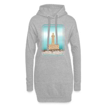 Leuchtturm von Vieste, Italien - Hoodie-Kleid - Grau meliert - Vorne