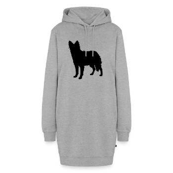 Regenbogen Mudi Schwarz - Hoodie-Kleid - Grau meliert - Vorne