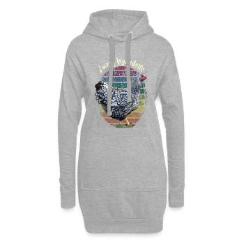 Zwerg Wyandotte Huhn Hühner Henne - Hoodie-Kleid - Grau meliert - Vorne