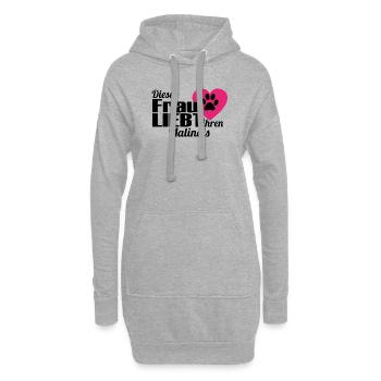 Diese Frau liebt ihren Hund Malinois - Hoodie-Kleid - Grau meliert - Vorne