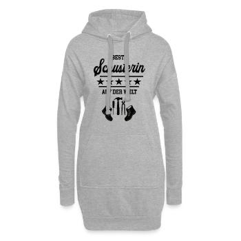 Beste Schusterin Weltbeste Chefin Schuhmacherin - Hoodie-Kleid - Grau meliert - Vorne