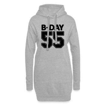 Nummer 55 / 55. Geburtstag Schnapszahl Trikot - Hoodie-Kleid - Grau meliert - Vorne