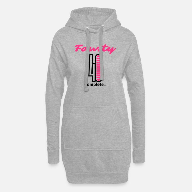 Fourty Complete... - Hoodie-Kleid - Grau meliert