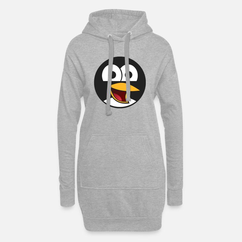Vogel Comic - Hoodie-Kleid - Grau meliert