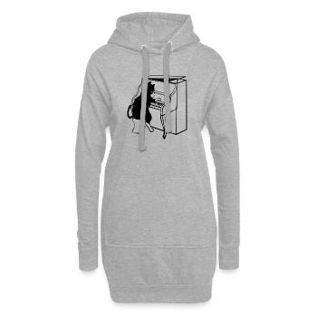 Katze Klavier Musik - Hoodie-Kleid - Grau meliert - Vorne