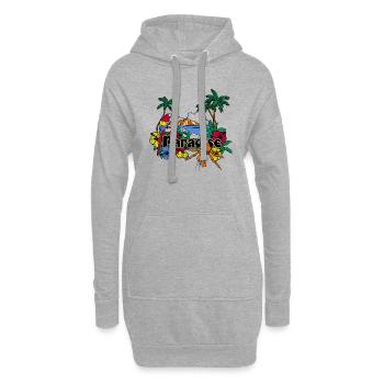 paradis 2 - Sweat-shirt à capuche long Femme - gris chiné - Devant