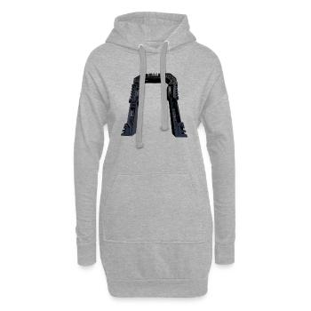 Stargate - Portal - Beamer - Hoodie-Kleid - Grau meliert - Vorne