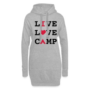 camping - Sweat-shirt à capuche long Femme - gris chiné - Devant