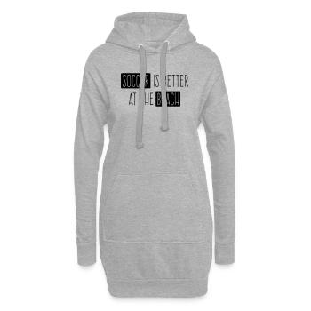 Le football c'est mieux à la plage - Sweat-shirt à capuche long Femme - gris chiné - Devant