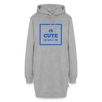 Positiv denken Geschenkidee - Hoodie-Kleid - Grau meliert - Vorne