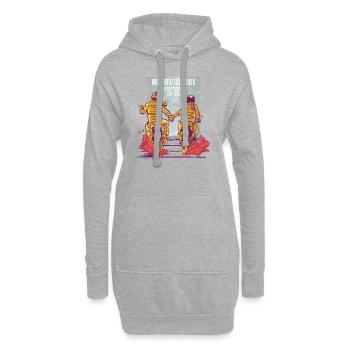 Mari &femme partenaires d’équitation pour la vie - Sweat-shirt à capuche long Femme - gris chiné - Devant