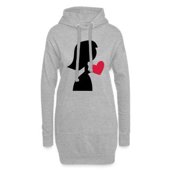 jeune mariée - Sweat-shirt à capuche long Femme - gris chiné - Devant